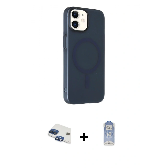 MARSİLYAN™- iPhone 11 Kılıf Çekirdek Modern Prime - Siyah Joko Magic 5D Cam + Pers Alüminyum Kamera Lens - LT