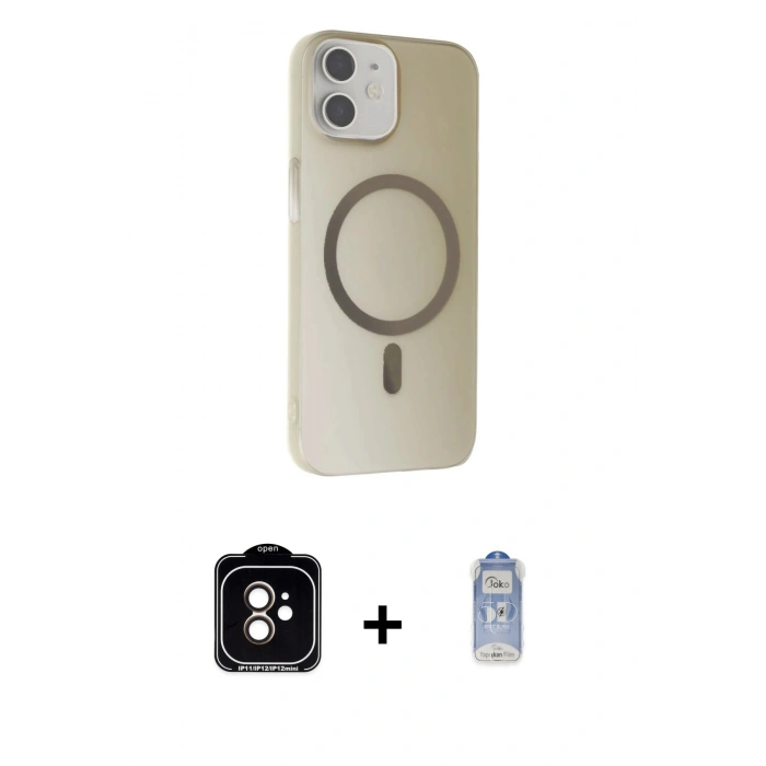 MARSİLYAN™- iPhone 11 Kılıf Çekirdek Modern Prime - Siyah Joko Magic 5D Cam + PVD Metal Kamera Lens - TU