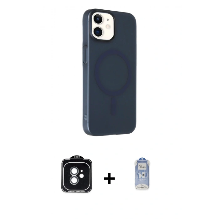 MARSİLYAN™- iPhone 11 Kılıf Çekirdek Modern Prime - Siyah Joko Magic 5D Cam + PVD Metal Kamera Lens - YL