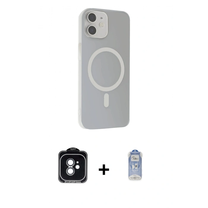 MARSİLYAN™- iPhone 11 Kılıf Çekirdek Modern Prime - Siyah Joko Magic 5D Cam + PVD Metal Kamera Lens - YL