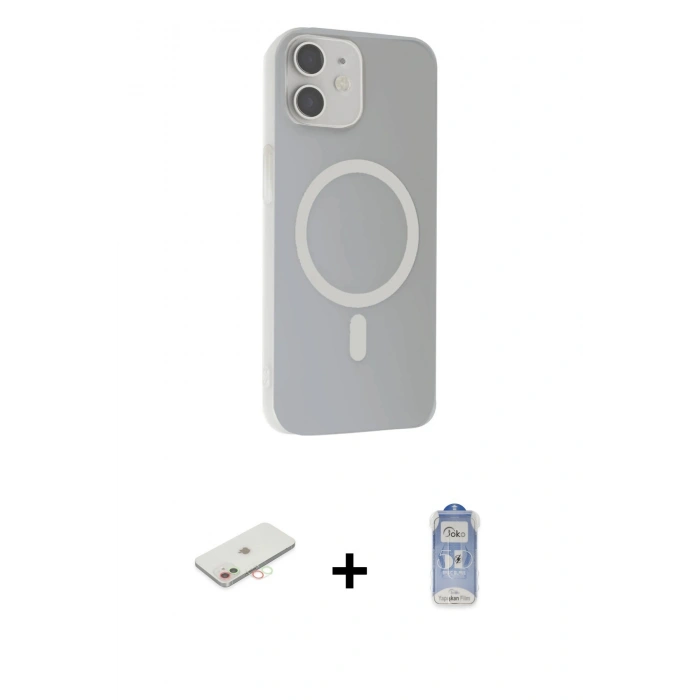 MARSİLYAN™- iPhone 11 Kılıf Çekirdek Modern Prime - Siyah Joko Magic 5D Cam + Renkli Kamera Lens Koruma Cam - YL