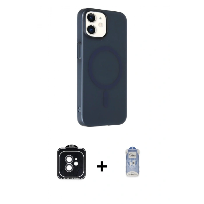 MARSİLYAN™- iPhone 11 Kılıf Çekirdek Modern Prime - Siyah Joko Magic 5D Cam + PVD Metal Kamera Lens - SH