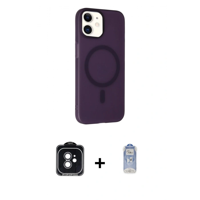 MARSİLYAN™- iPhone 11 Kılıf Çekirdek Modern Prime - Siyah Joko Magic 5D Cam + PVD Metal Kamera Lens - SH
