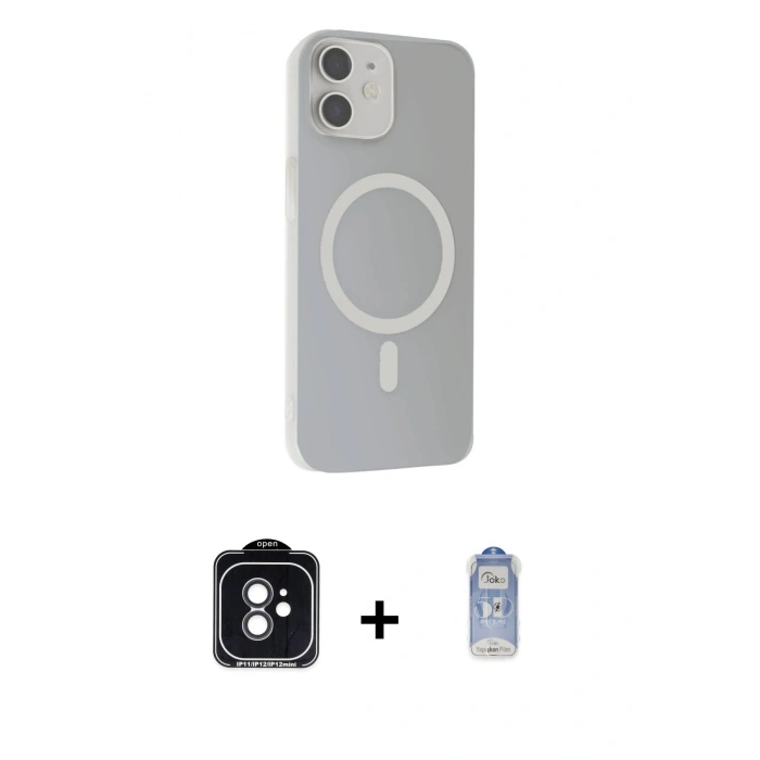 MARSİLYAN™- iPhone 11 Kılıf Çekirdek Modern Prime - Siyah Joko Magic 5D Cam + PVD Metal Kamera Lens - SH