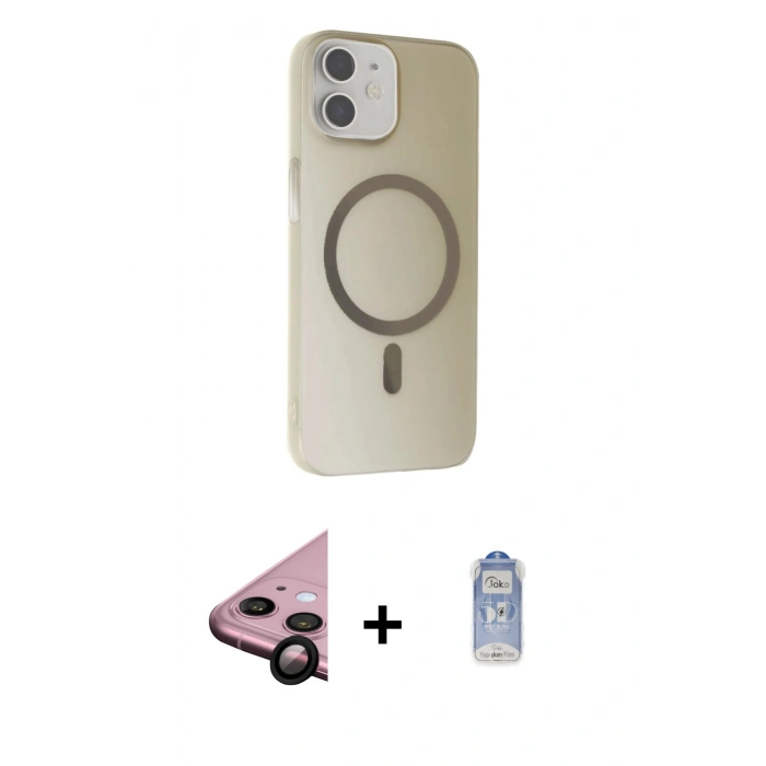 MARSİLYAN™- iPhone 11 Kılıf Çekirdek Modern Prime - Siyah Joko Magic 5D Cam + Raze Metal Kamera Lens - SH