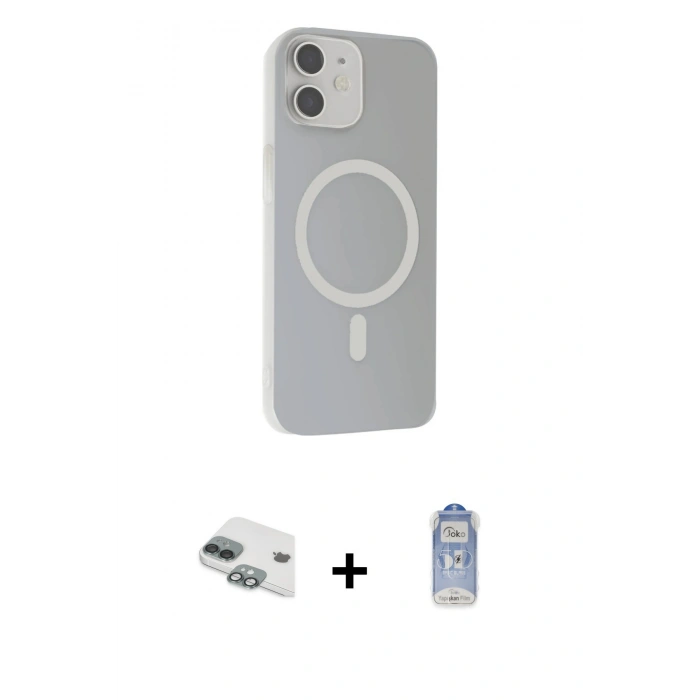 MARSİLYAN™- iPhone 11 Kılıf Çekirdek Modern Prime - Siyah Joko Magic 5D Cam + Yeşil Pers Alüminyum Kamera Lens