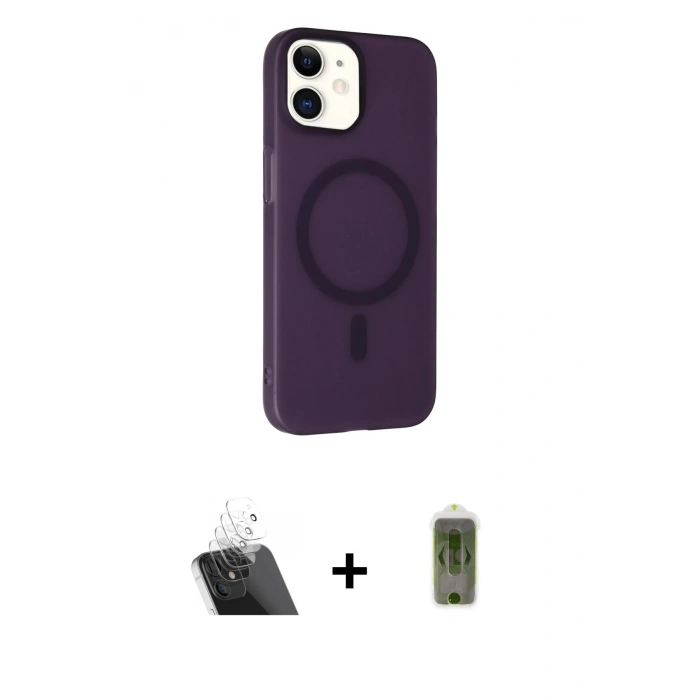 MARSİLYAN™- iPhone 11 Kılıf Çekirdek Modern Prime - Siyah Joko Magic 5D Hayalet Cam + Kamera Lens Koruma Cam - SF