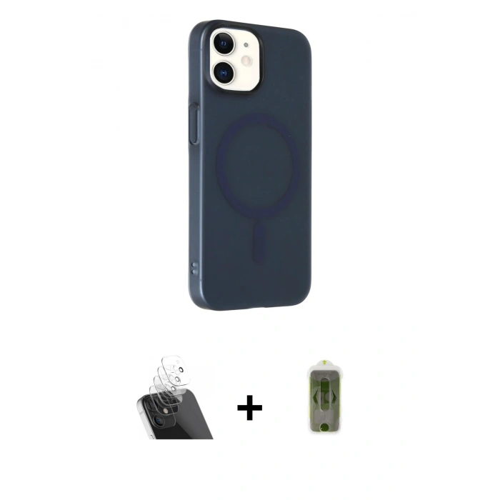 MARSİLYAN™- iPhone 11 Kılıf Çekirdek Modern Prime - Siyah Joko Magic 5D Hayalet Cam + Kamera Lens Koruma Cam - SF