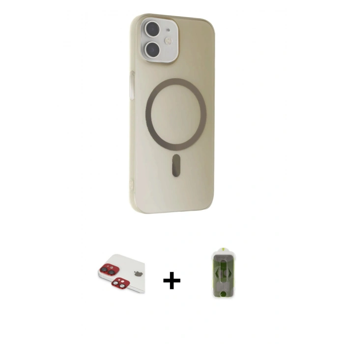 MARSİLYAN™- iPhone 11 Kılıf Çekirdek Modern Prime - Siyah Joko Magic 5D Hayalet Cam + Kırmızı Pers Alüminyum Kamera Lens