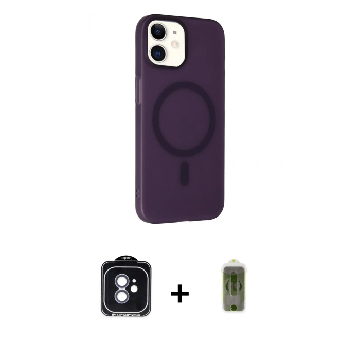 MARSİLYAN™- iPhone 11 Kılıf Çekirdek Modern Prime - Siyah Joko Magic 5D Hayalet Cam + PVD Metal Kamera Lens - MI