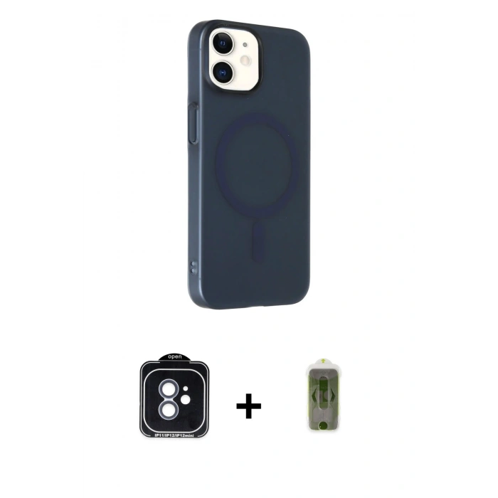 MARSİLYAN™- iPhone 11 Kılıf Çekirdek Modern Prime - Siyah Joko Magic 5D Hayalet Cam + PVD Metal Kamera Lens - MI