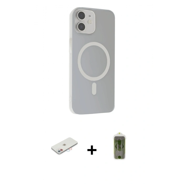 MARSİLYAN™- iPhone 11 Kılıf Çekirdek Modern Prime - Siyah Joko Magic 5D Hayalet Cam + Pembe Renkli Kamera Lens Koruma Cam