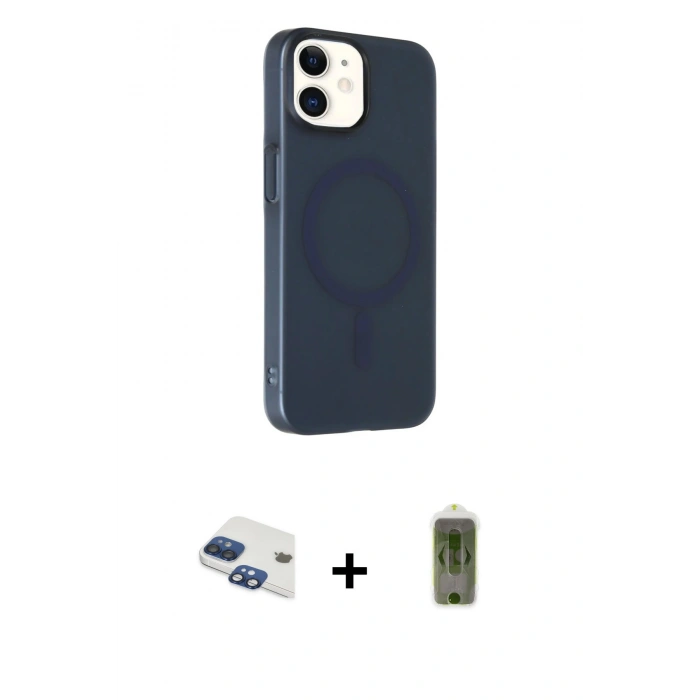 MARSİLYAN™- iPhone 11 Kılıf Çekirdek Modern Prime - Siyah Joko Magic 5D Hayalet Cam + Pers Alüminyum Kamera Lens - LT