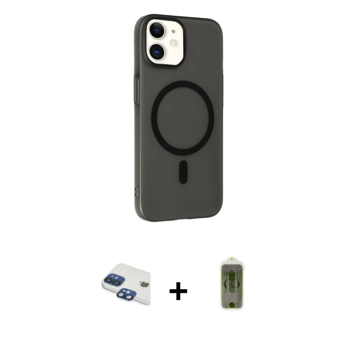 MARSİLYAN™- iPhone 11 Kılıf Çekirdek Modern Prime - Siyah Joko Magic 5D Hayalet Cam + Pers Alüminyum Kamera Lens - LT