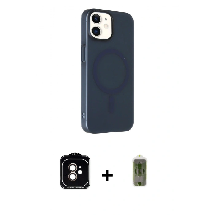 MARSİLYAN™- iPhone 11 Kılıf Çekirdek Modern Prime - Siyah Joko Magic 5D Hayalet Cam + PVD Metal Kamera Lens - TU