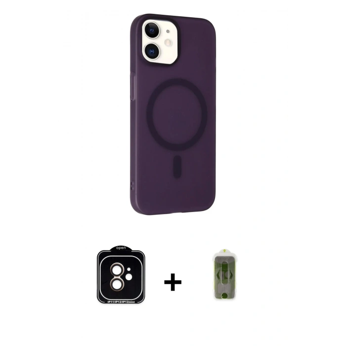 MARSİLYAN™- iPhone 11 Kılıf Çekirdek Modern Prime - Siyah Joko Magic 5D Hayalet Cam + PVD Metal Kamera Lens - TU