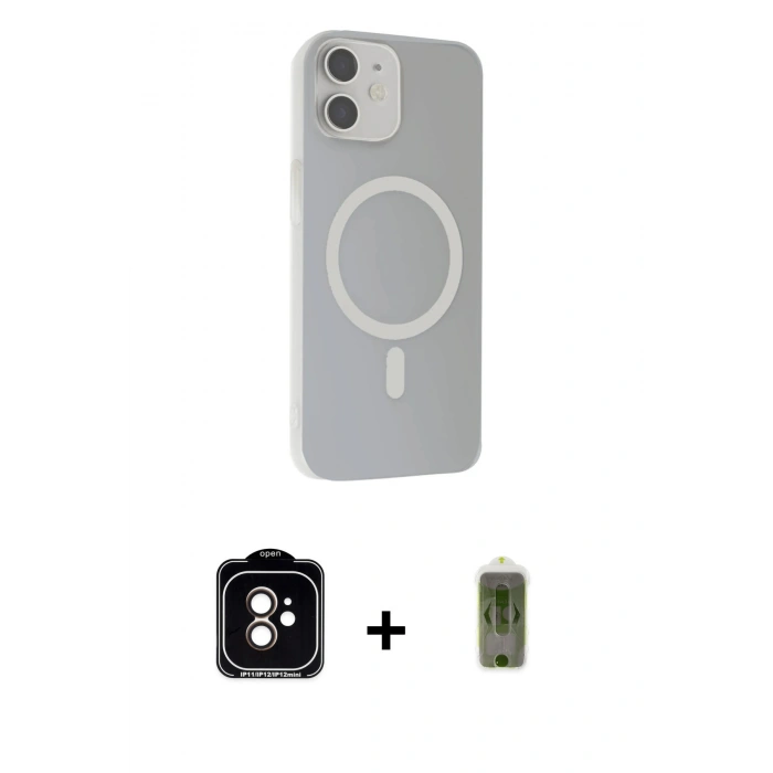 MARSİLYAN™- iPhone 11 Kılıf Çekirdek Modern Prime - Siyah Joko Magic 5D Hayalet Cam + PVD Metal Kamera Lens - TU