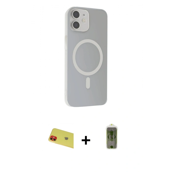 MARSİLYAN™- iPhone 11 Kılıf Çekirdek Modern Prime - Siyah Joko Magic 5D Hayalet Cam + Rainbow Kamera Lens Koruma Cam - KI