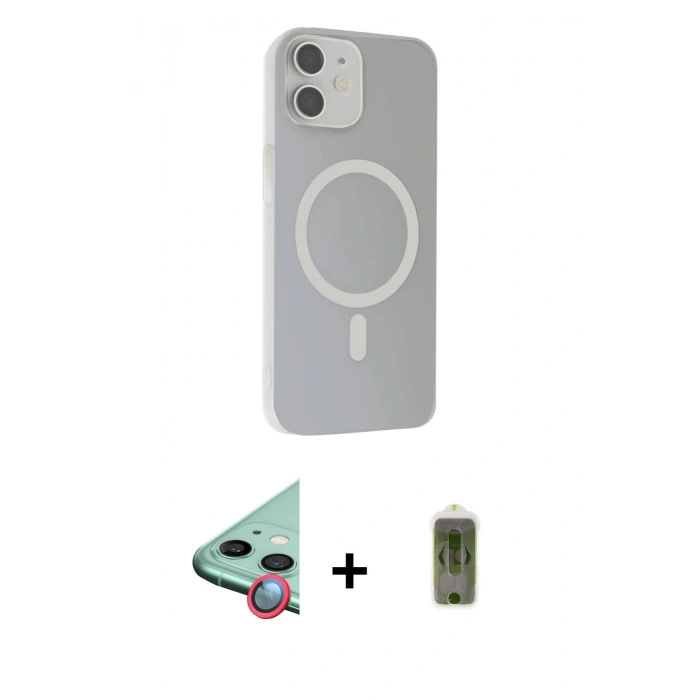 MARSİLYAN™- iPhone 11 Kılıf Çekirdek Modern Prime - Siyah Joko Magic 5D Hayalet Cam + Raze Metal Kamera Lens - KI