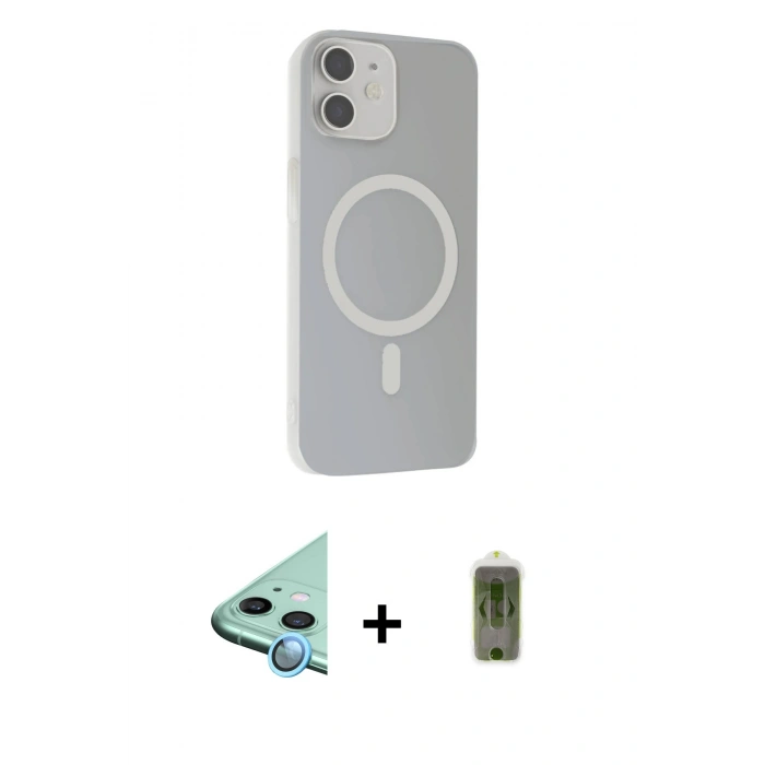 MARSİLYAN™- iPhone 11 Kılıf Çekirdek Modern Prime - Siyah Joko Magic 5D Hayalet Cam + Raze Metal Kamera Lens - MI