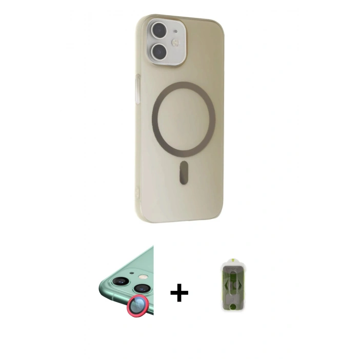 MARSİLYAN™- iPhone 11 Kılıf Çekirdek Modern Prime - Siyah Joko Magic 5D Hayalet Cam + Raze Metal Kamera Lens - KI