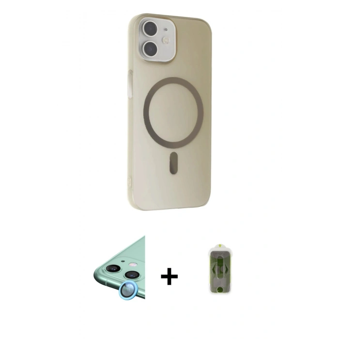 MARSİLYAN™- iPhone 11 Kılıf Çekirdek Modern Prime - Siyah Joko Magic 5D Hayalet Cam + Raze Metal Kamera Lens - MI