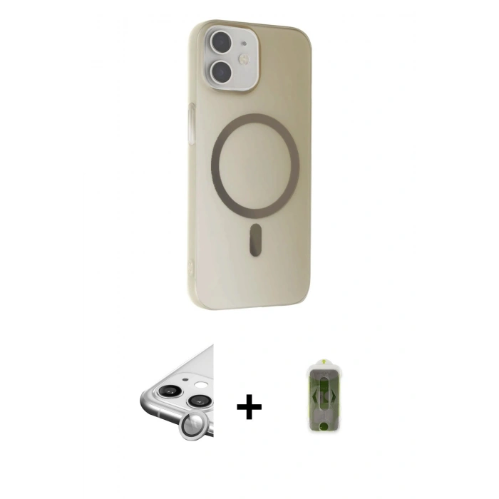MARSİLYAN™- iPhone 11 Kılıf Çekirdek Modern Prime - Siyah Joko Magic 5D Hayalet Cam + Raze Metal Kamera Lens - GS