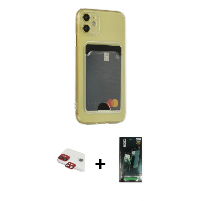 MARSİLYAN™- iPhone 11 Kılıf Doruk Klasik Koleksiyonu - Siyah 360 Mat Full Body Arka Koruyucu + Pers Alüminyum Kamera Lens - KI