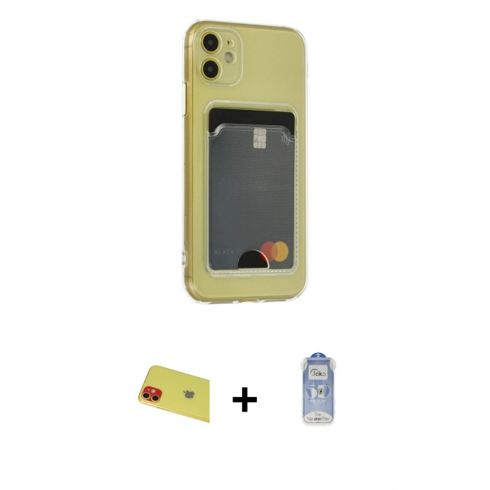 MARSİLYAN™- iPhone 11 Kılıf Doruk Klasik Koleksiyonu - Siyah Joko Magic 5D Cam + Rainbow Kamera Lens Koruma Cam - KI