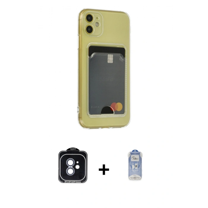 MARSİLYAN™- iPhone 11 Kılıf Doruk Klasik Koleksiyonu - Siyah Joko Magic 5D Cam + PVD Metal Kamera Lens - MI