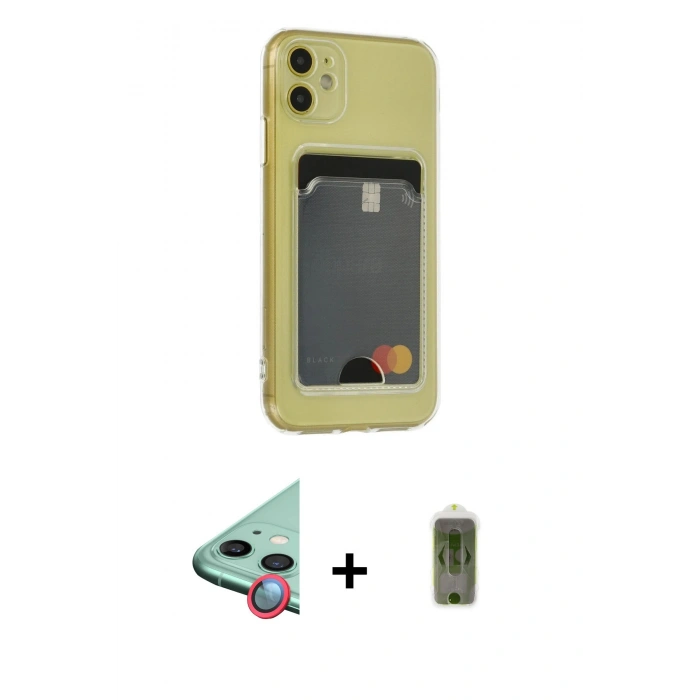 MARSİLYAN™- iPhone 11 Kılıf Doruk Klasik Koleksiyonu - Siyah Joko Magic 5D Hayalet Cam + Raze Metal Kamera Lens - KI