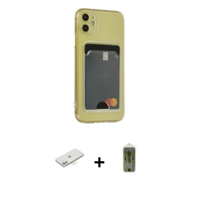 MARSİLYAN™- iPhone 11 Kılıf Doruk Klasik Koleksiyonu - Siyah Joko Magic 5D Hayalet Cam + Renkli Kamera Lens Koruma Cam - YL