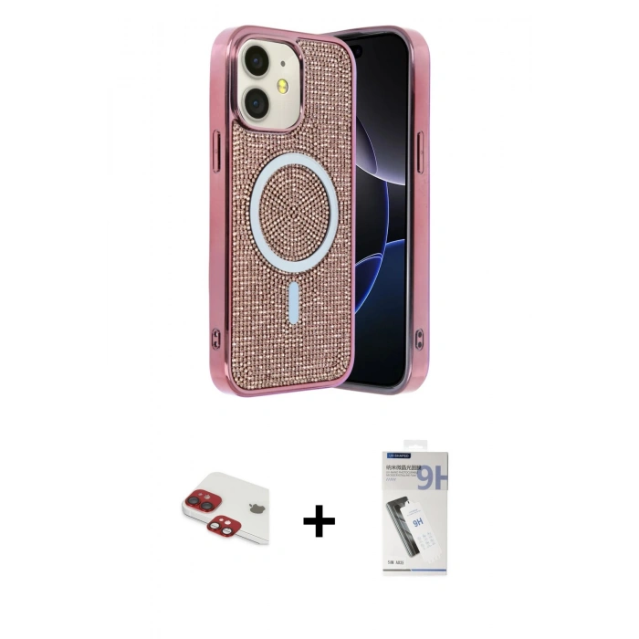 MARSİLYAN™- iPhone 11 Kılıf Eksen Çizgi - Şeffaf Uv Polymer Nano Ekran Koruyucu + Pers Alüminyum Kamera Lens - KI