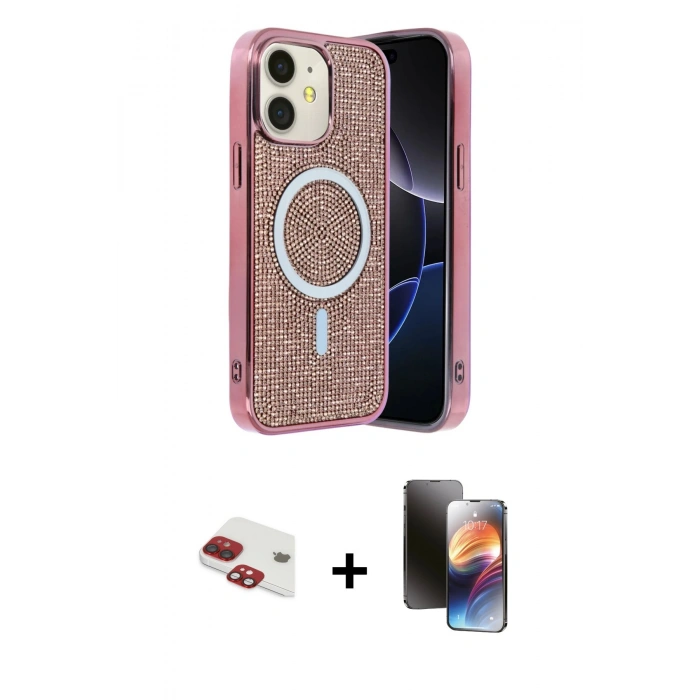 MARSİLYAN™- iPhone 11 Kılıf Eksen Çizgi - Siyah 3D Antistatik Mat Seramik Nano Ekran Koruyucu + Pers Alüminyum Kamera Lens - KI