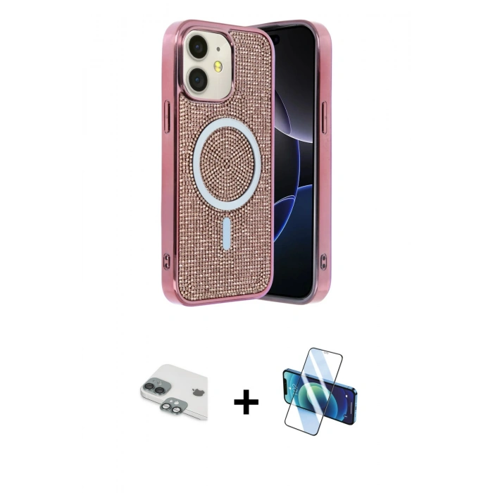 MARSİLYAN™- iPhone 11 Kılıf Eksen Çizgi - Siyah 3D Antistatik Seramik Nano Ekran Koruyucu + Pers Alüminyum Kamera Lens - YL
