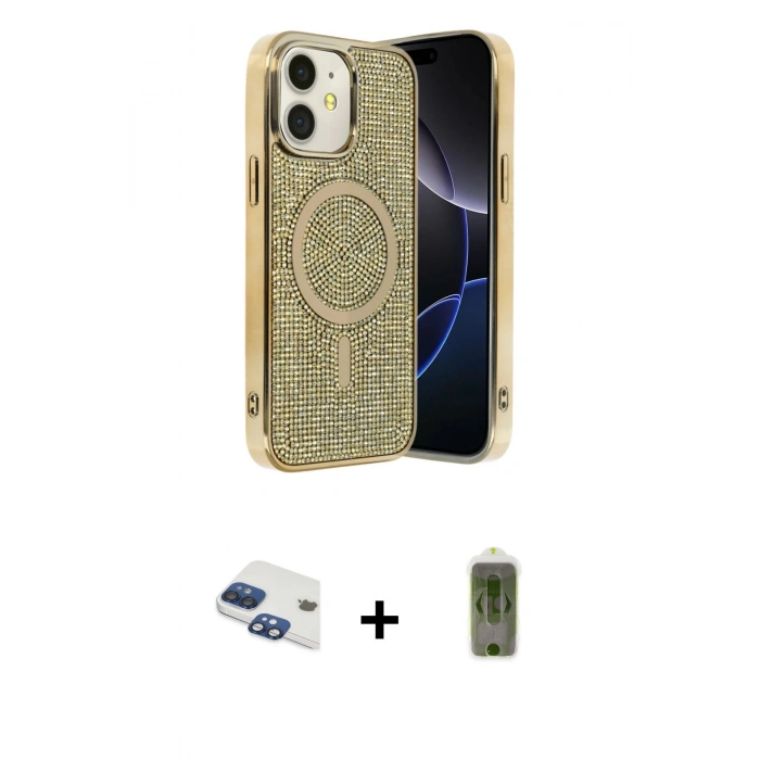 MARSİLYAN™- iPhone 11 Kılıf Eksen Çizgi - Siyah Joko Magic 5D Hayalet Cam + Pers Alüminyum Kamera Lens - LT