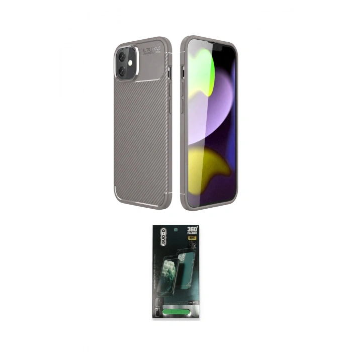 MARSİLYAN™- iPhone 11 Kılıf Eksen Form Prime - Şeffaf 360 Full Body Arka Koruyucu