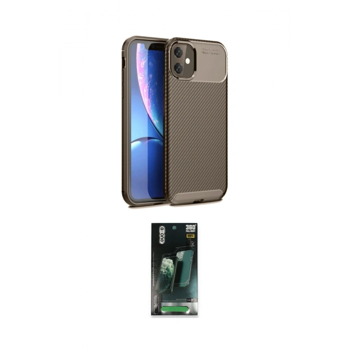 MARSİLYAN™- iPhone 11 Kılıf Eksen Form Prime - Şeffaf 360 Full Body Arka Koruyucu