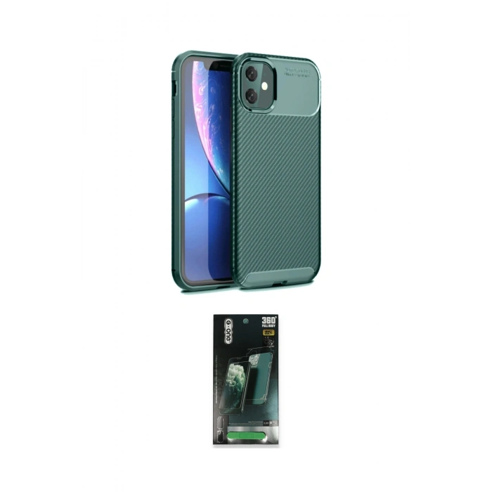 MARSİLYAN™- iPhone 11 Kılıf Eksen Form Prime - Şeffaf 360 Full Body Arka Koruyucu
