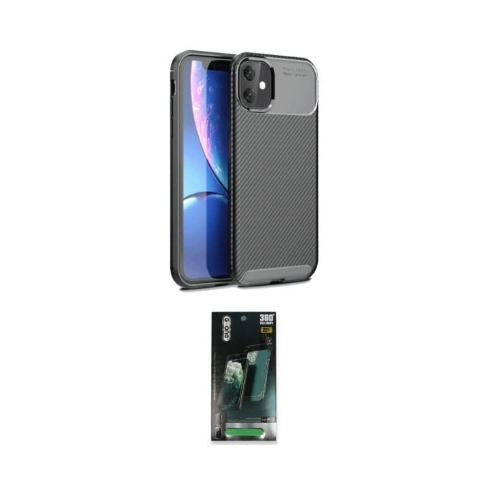MARSİLYAN™- iPhone 11 Kılıf Eksen Form Prime - Şeffaf 360 Full Body Arka Koruyucu
