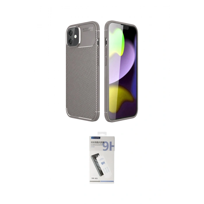 MARSİLYAN™- iPhone 11 Kılıf Eksen Form Prime - Şeffaf Uv Polymer Nano Ekran Koruyucu