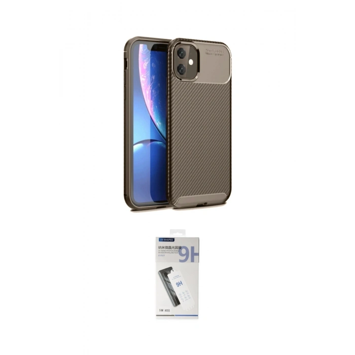 MARSİLYAN™- iPhone 11 Kılıf Eksen Form Prime - Şeffaf Uv Polymer Nano Ekran Koruyucu