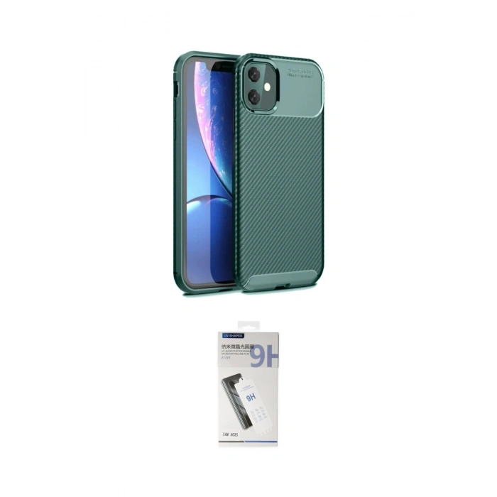 MARSİLYAN™- iPhone 11 Kılıf Eksen Form Prime - Şeffaf Uv Polymer Nano Ekran Koruyucu