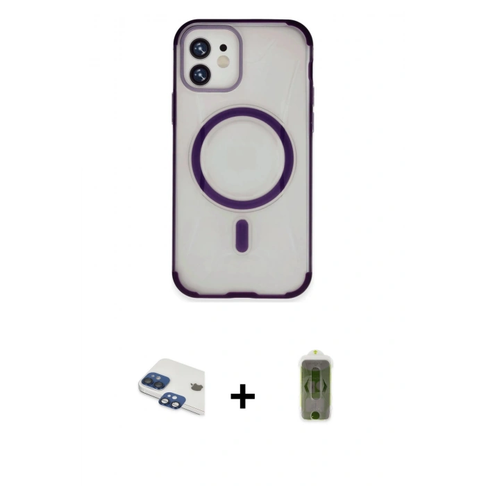 MARSİLYAN™- iPhone 11 Kılıf Eksen Klasik Koleksiyonu - Siyah Joko Magic 5D Hayalet Cam + Pers Alüminyum Kamera Lens - LT