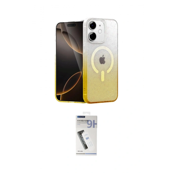 MARSİLYAN™- iPhone 11 Kılıf Eksen Minimal Özel Seri - Şeffaf Uv Polymer Nano Ekran Koruyucu
