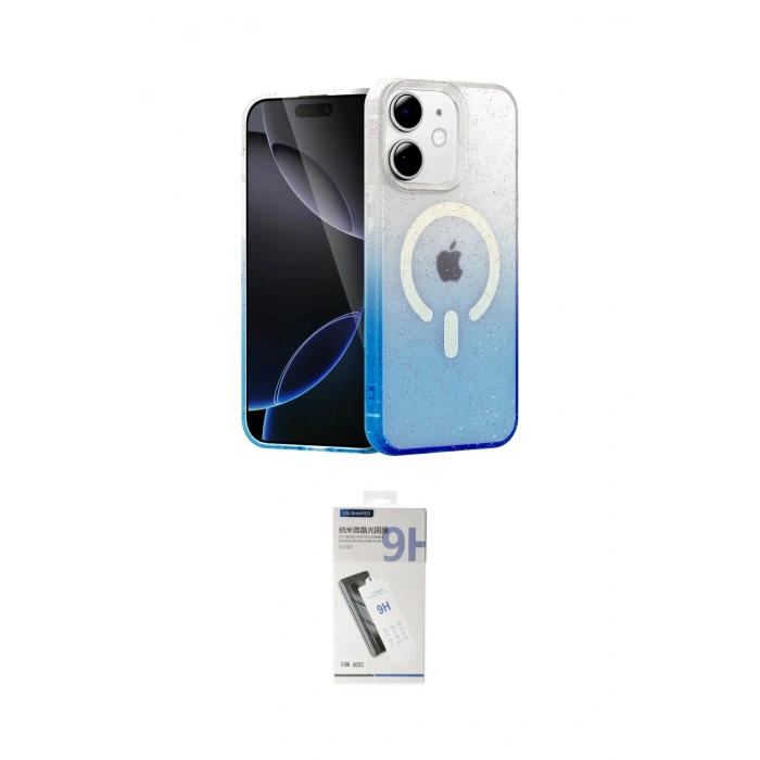 MARSİLYAN™- iPhone 11 Kılıf Eksen Minimal Özel Seri - Şeffaf Uv Polymer Nano Ekran Koruyucu