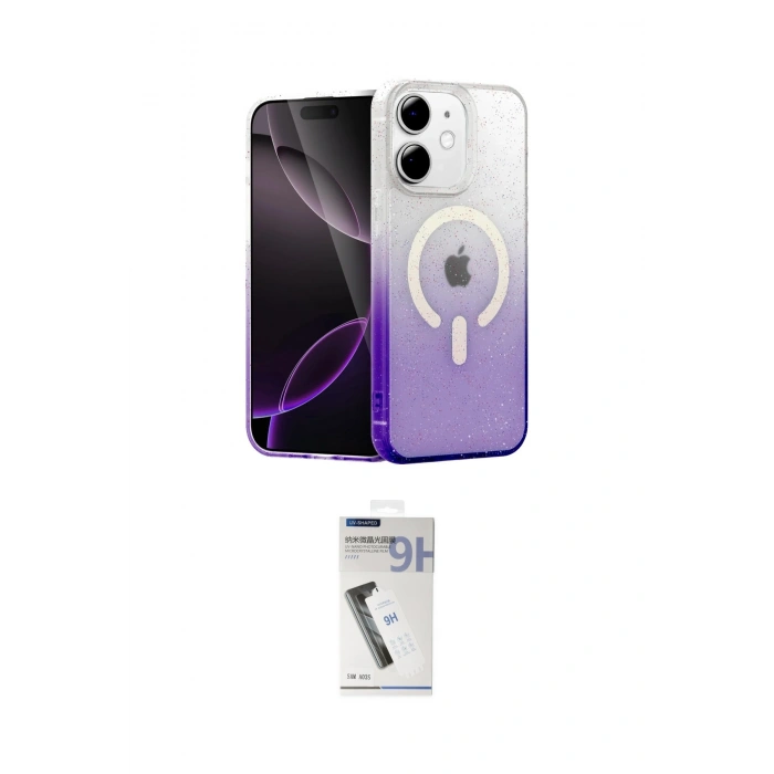 MARSİLYAN™- iPhone 11 Kılıf Eksen Minimal Özel Seri - Şeffaf Uv Polymer Nano Ekran Koruyucu