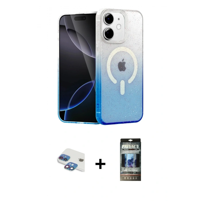 MARSİLYAN™- iPhone 11 Kılıf Eksen Minimal Özel Seri - Siyah 34D Hayalet Izgaralı Cam + Pers Alüminyum Kamera Lens - GI