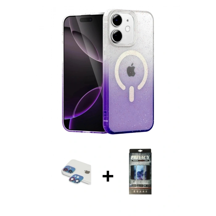 MARSİLYAN™- iPhone 11 Kılıf Eksen Minimal Özel Seri - Siyah 34D Hayalet Izgaralı Cam + Pers Alüminyum Kamera Lens - GI
