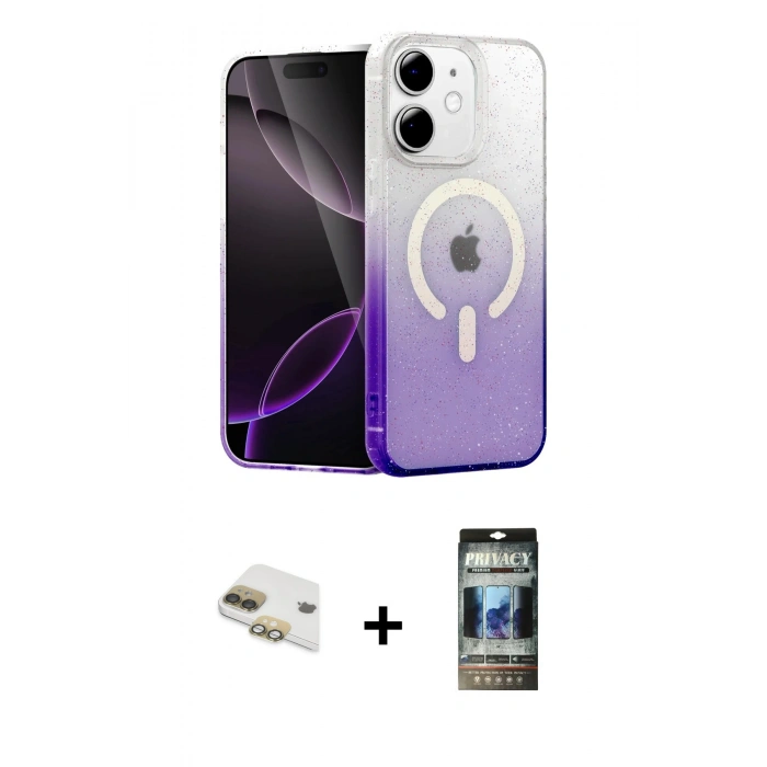 MARSİLYAN™- iPhone 11 Kılıf Eksen Minimal Özel Seri - Siyah 34D Hayalet Izgaralı Cam + Pers Alüminyum Kamera Lens - GD